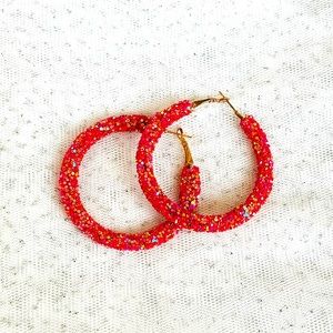 Crystal Sugar Hoop Earrings